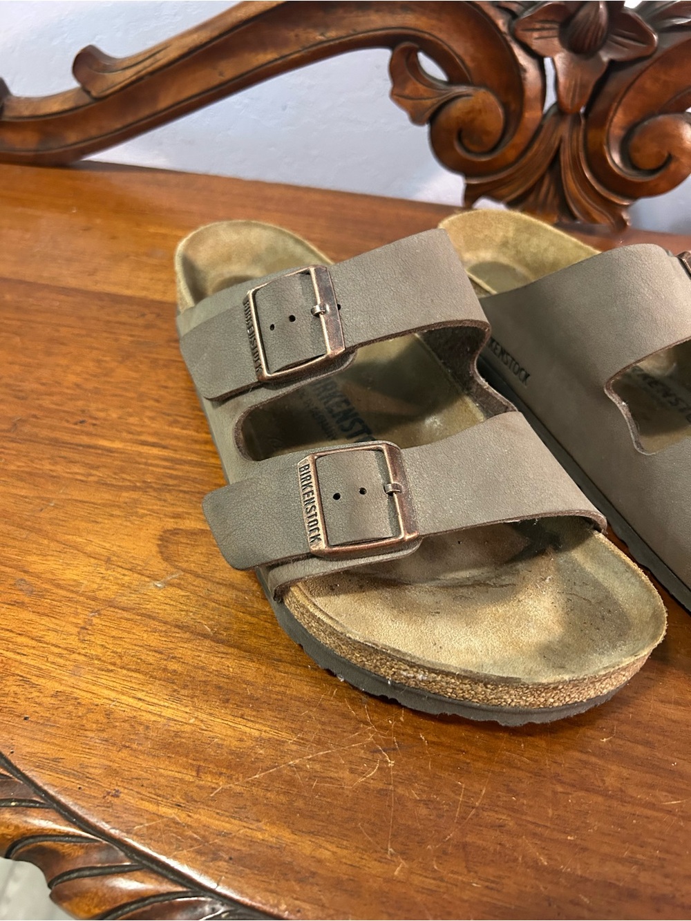 Birkenstock Arizona Mocha Slides Men’s 7 Women’s 9 Nice - Picture 2 of 13